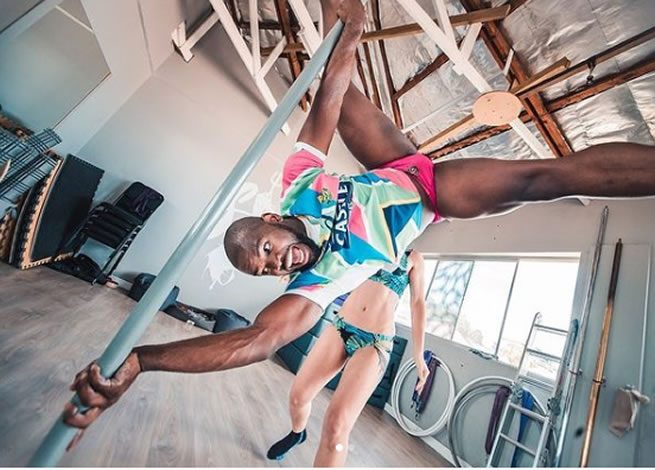 Watch Siv Ngesi’s expert pole dance moves