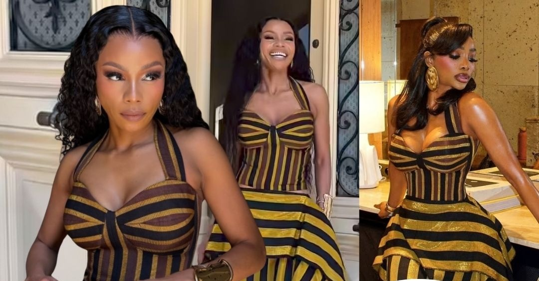 Bonang Matheba and Chioma Ikokwu champion African fashion in stunning Hertunba looks